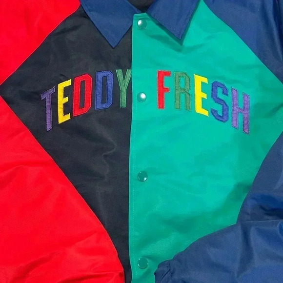 Teddy Fresh Color Block Windbreaker Jacket Size M - Picture 2 of 11